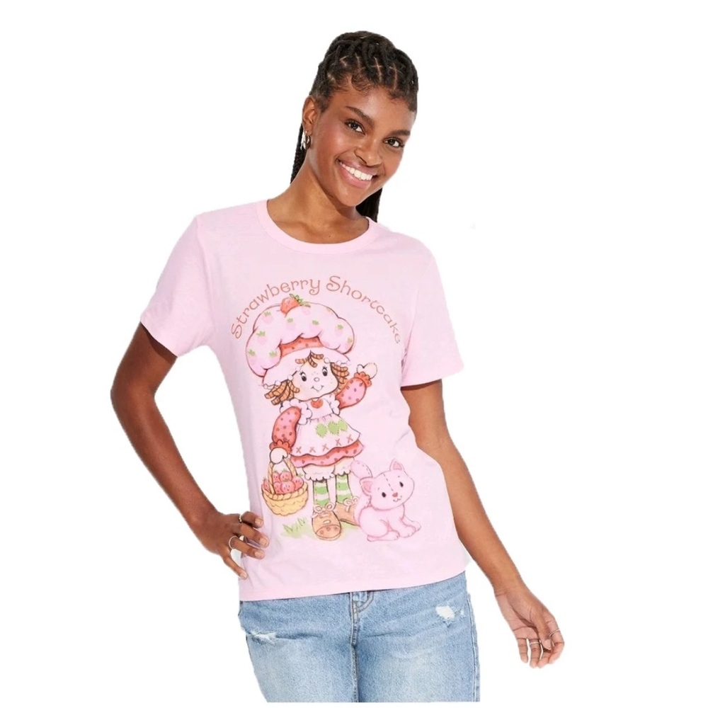 Pink Strawberry Shortcake Graphic T-Shirt